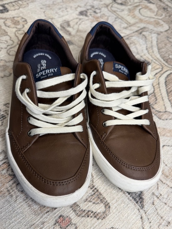 Sperry Other - Sperry Brown Leather Boat Sneakers with Cream Laces